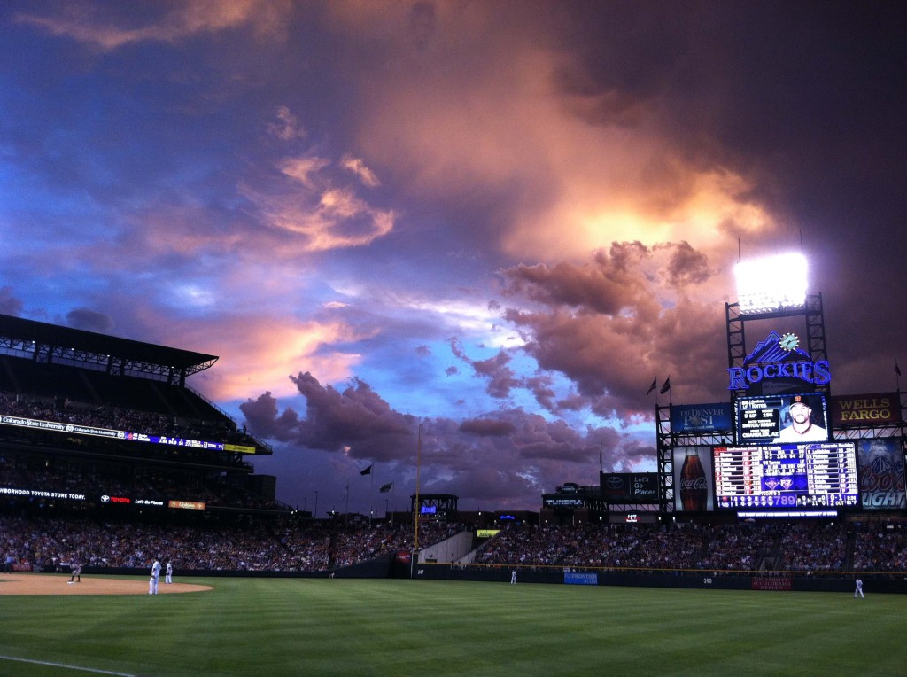 Night game at Coors Field